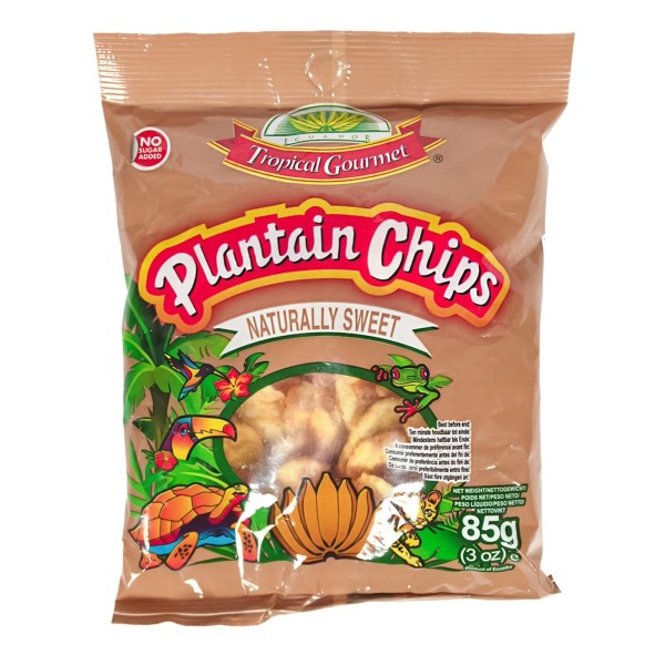 TROPICAL GOURMET Natūraliai saldūs plantanų traškučiai 85g